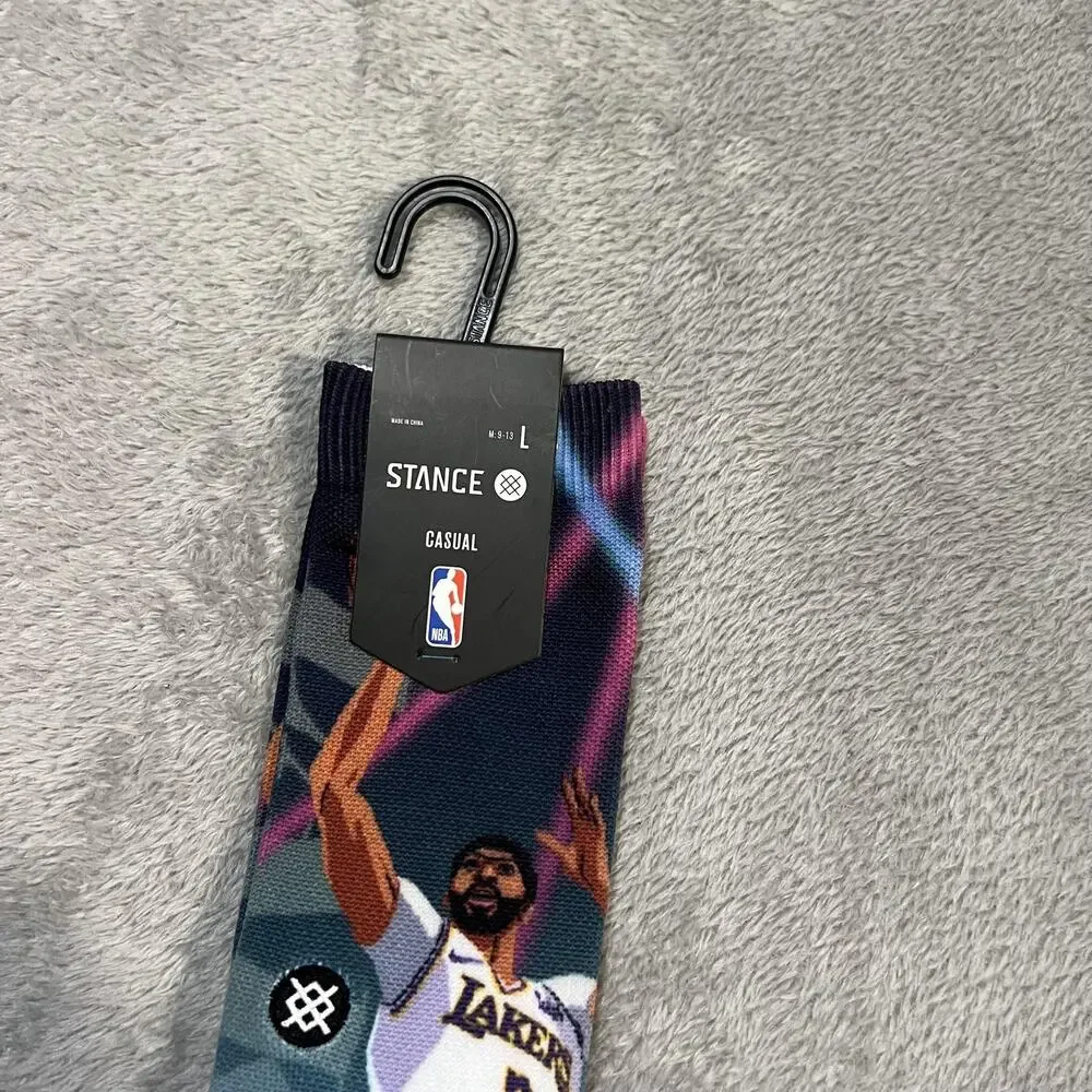 Stance Anthony Davis Socks Mens Large Multicolor NBA Crew Lakers Basketball